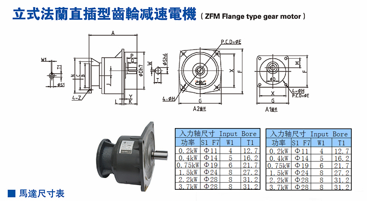 立式法蘭直插型齒輪減速電機